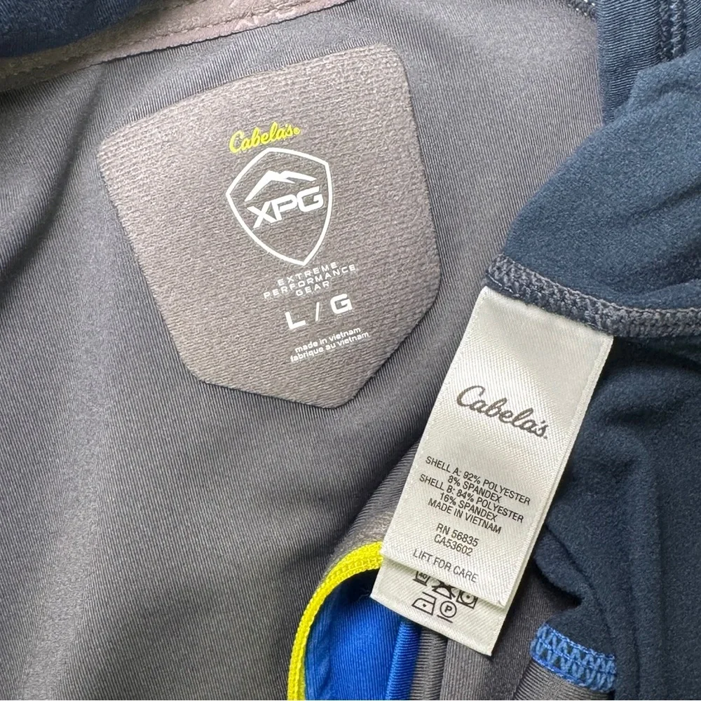 Cabelas‎ XPG Windstopper Mens Large Blue Quarter Zip Performance Pullover Top